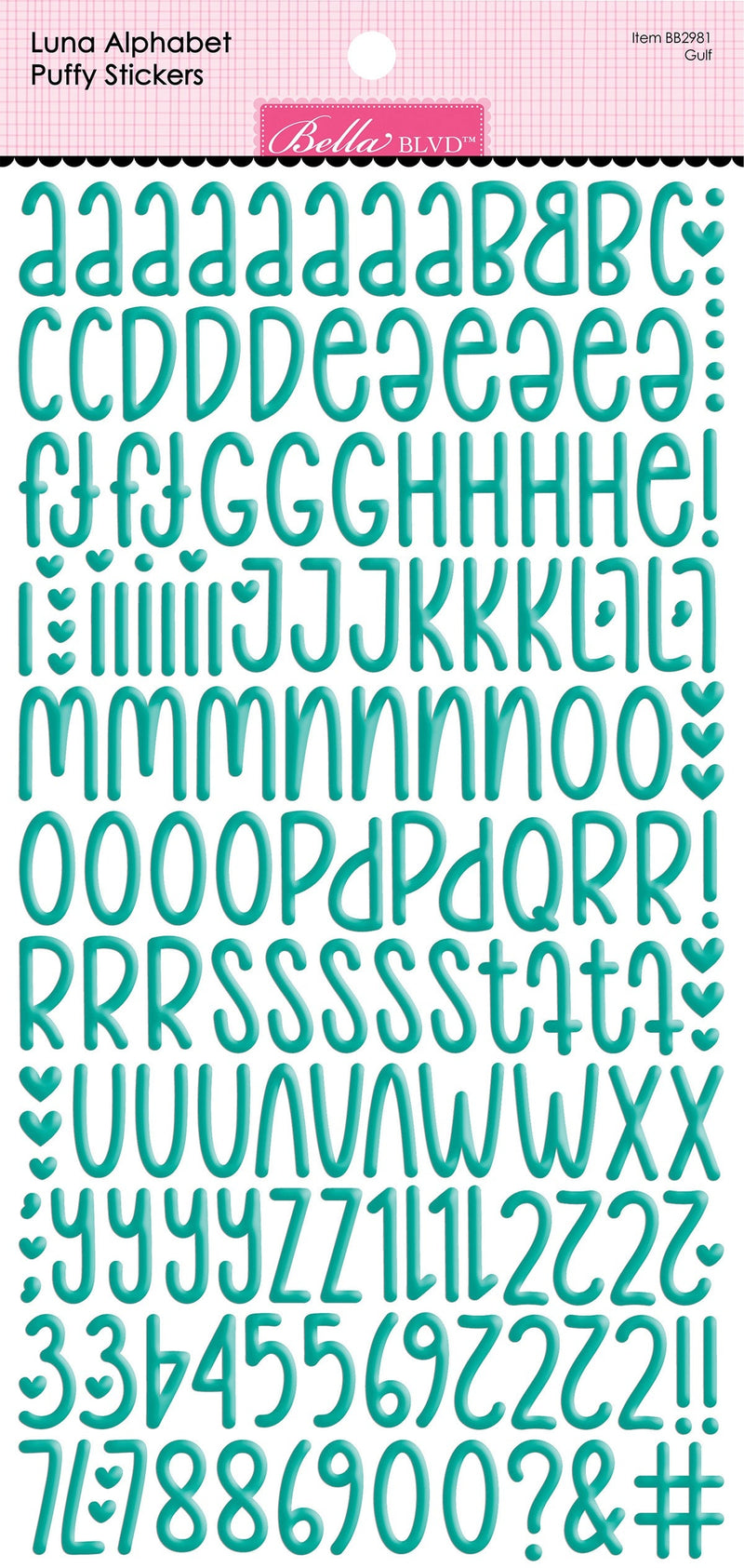 Bella Besties Luna Alphabet Puffy Stickers - Gulf