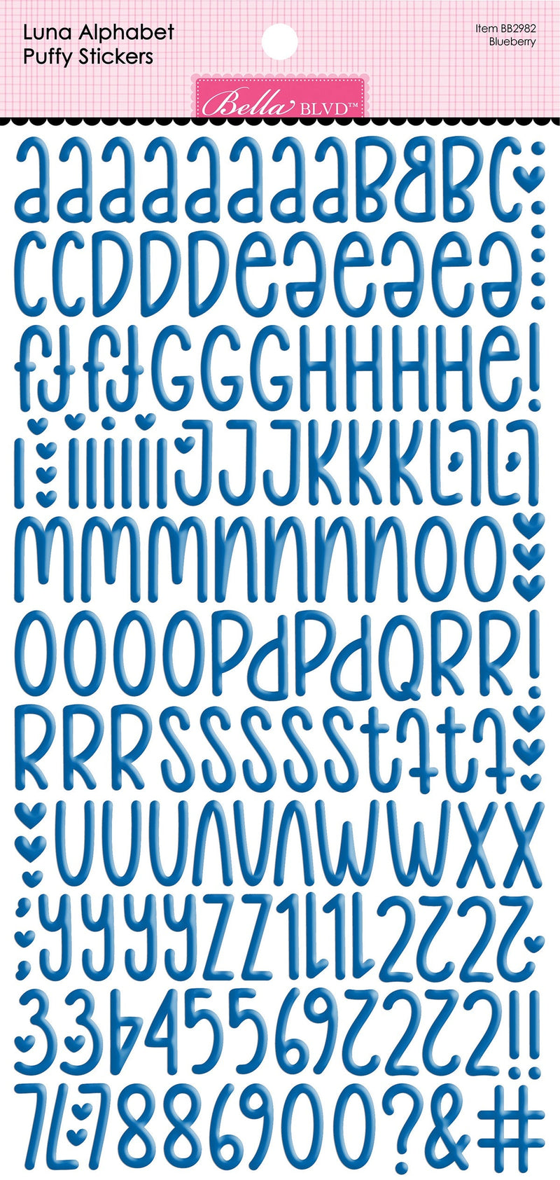 Bella Besties Luna Alphabet Puffy Stickers - Blueberry