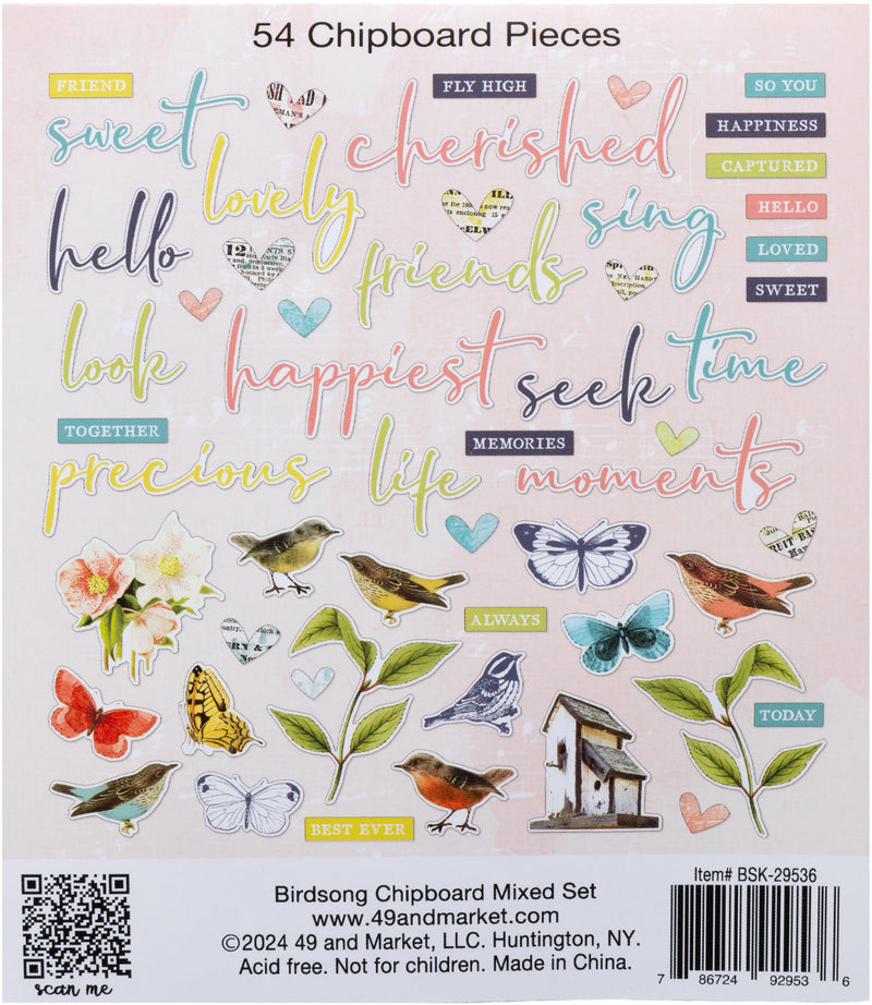 Birdsong Mixed Chipboard Set