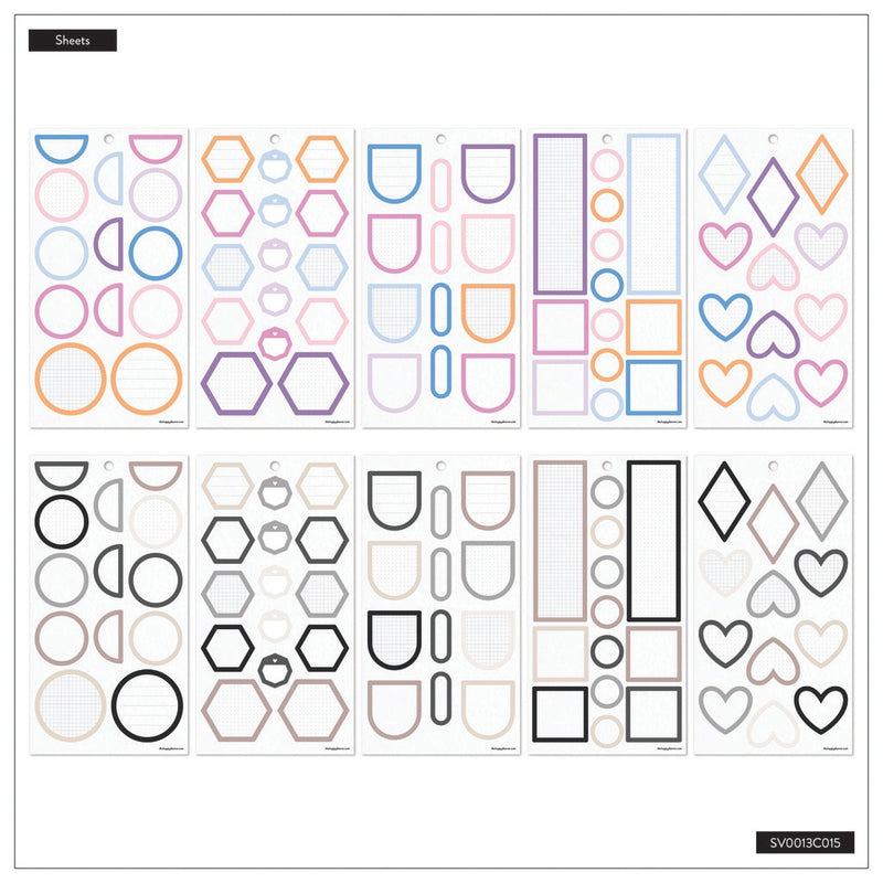 The Happy Planner Classic Stickers - Colorful Boxes