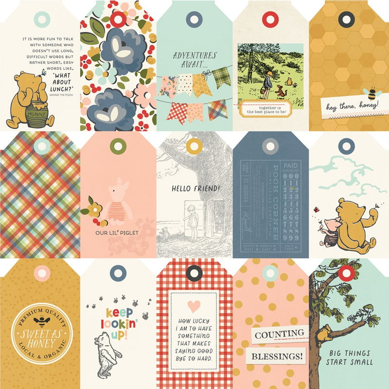 Simple Stories - Classic Pooh 12x12 Paper - Tag Elements