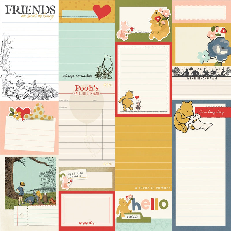 Simple Stories - Classic Pooh 12x12 Paper - Journal Elements