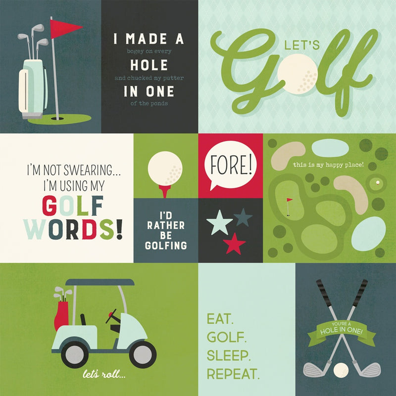 Simple Stories - Golf 12x12 Paper - Elements