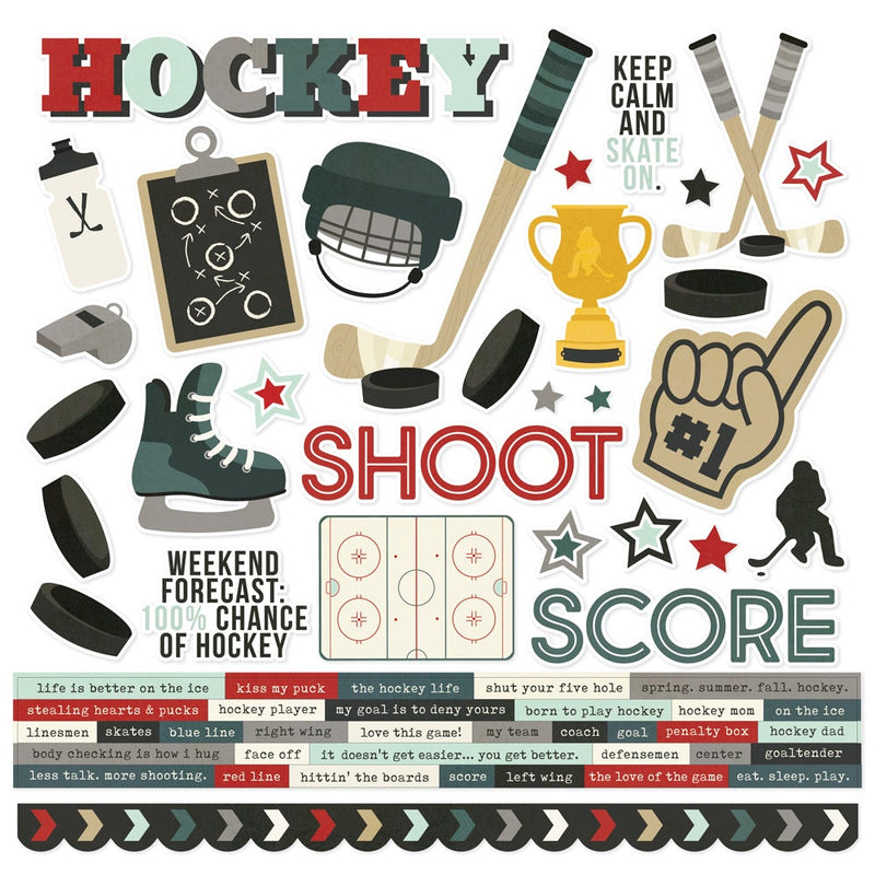 Simple Stories - Hockey 12x12 Sticker