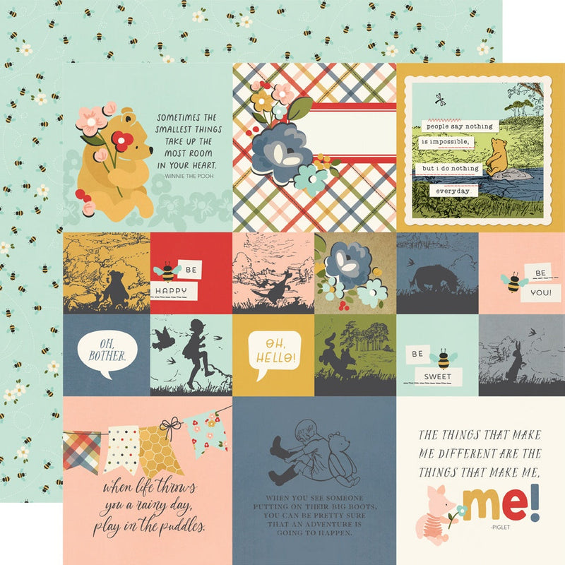 Simple Stories - Classic Pooh 12x12 Paper - 2x2 & 4x4 Elements