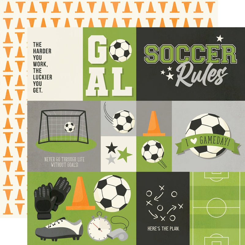 Simple Stories - Soccer 12x12 Paper - Elements1