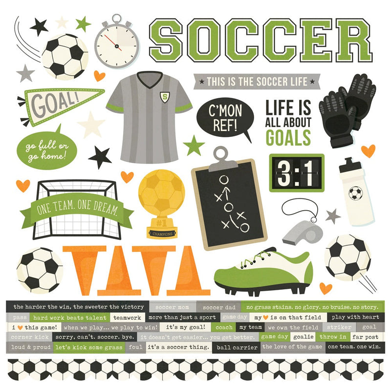 Simple Stories - Soccer 12x12 Sticker