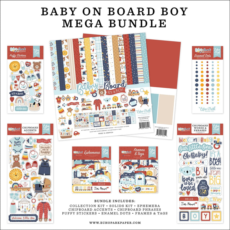 Echo Park - Baby On Board - Boy Mega Bundle Collection Kit