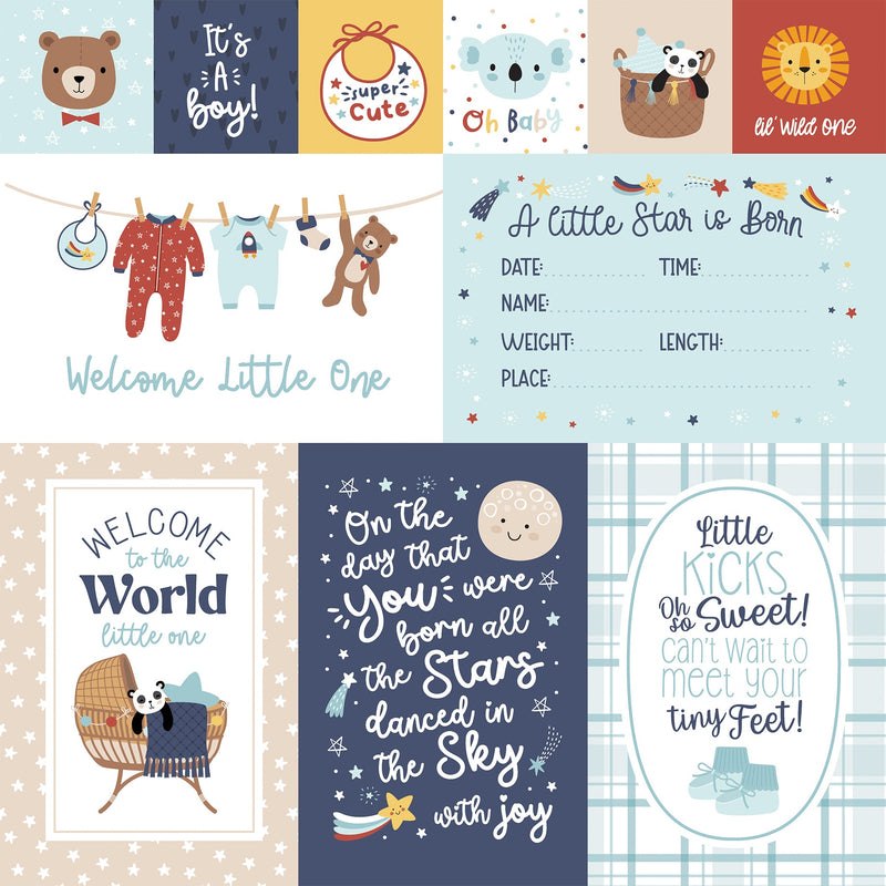 Echo Park - Baby On Board - Boy Baby Boy Journaling Cards