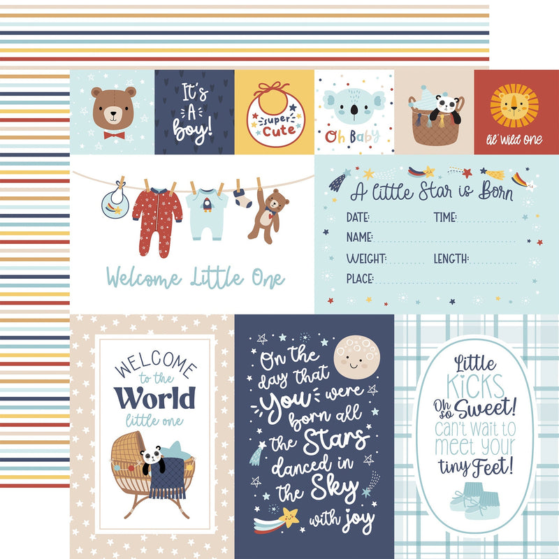 Echo Park - Baby On Board - Boy Baby Boy Journaling Cards