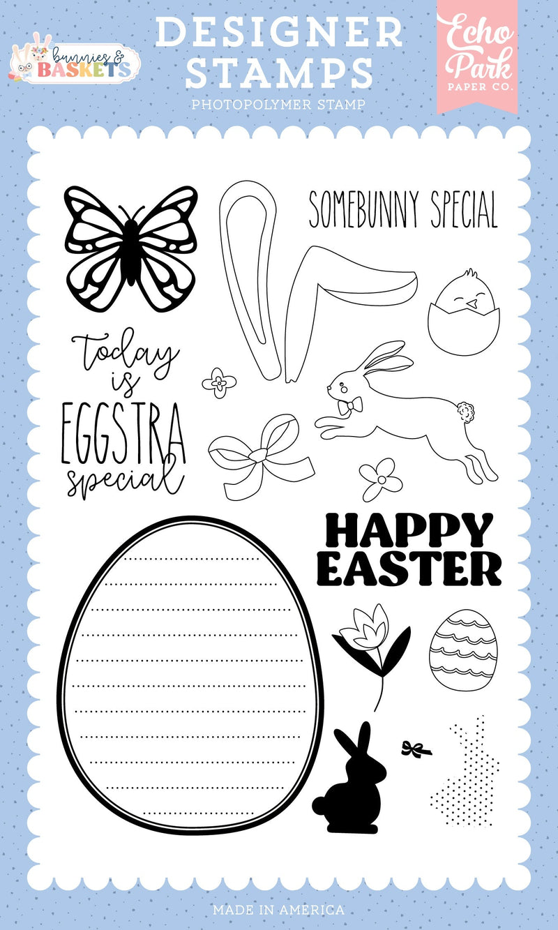 Echo Park - Bunnies & Baskets - Eggstra Special Stamp Set