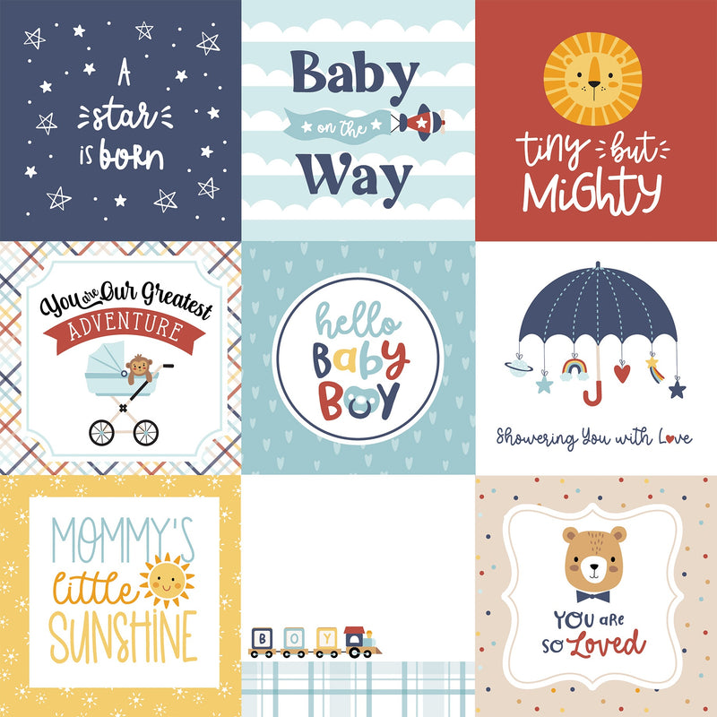 Echo Park - Baby On Board - Boy 4x4 Journaling Cards