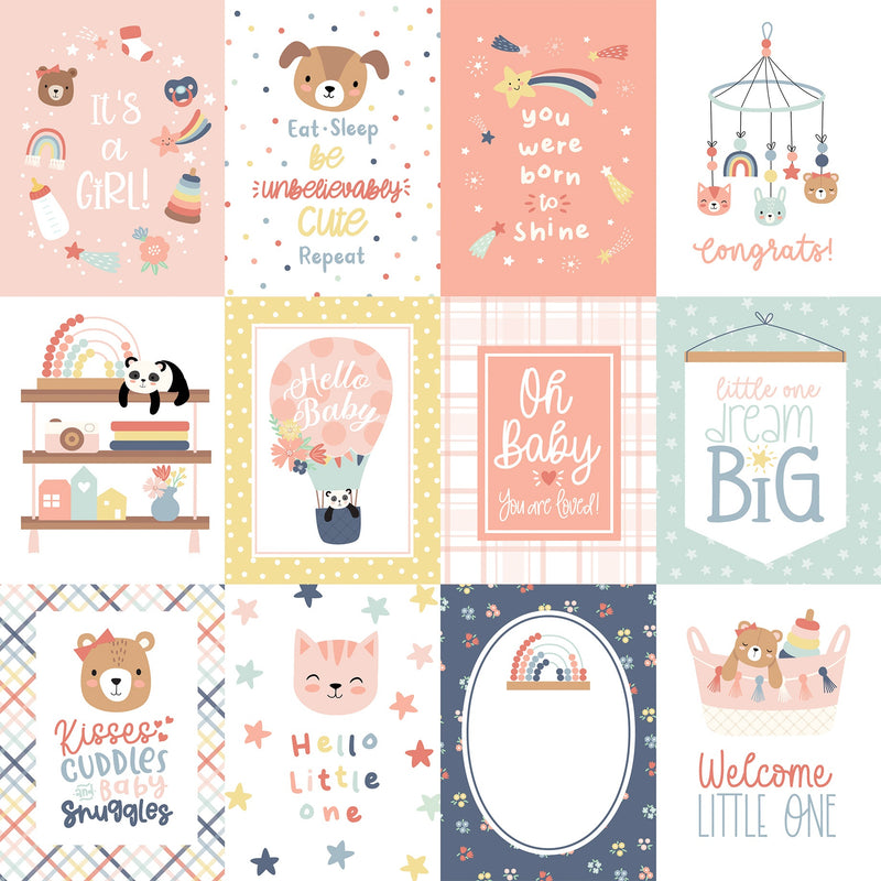 Echo Park - Baby On Board - Girl 3x4 Journaling Cards