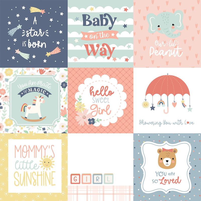 Echo Park - Baby On Board - Girl 4x4 Journaling Cards