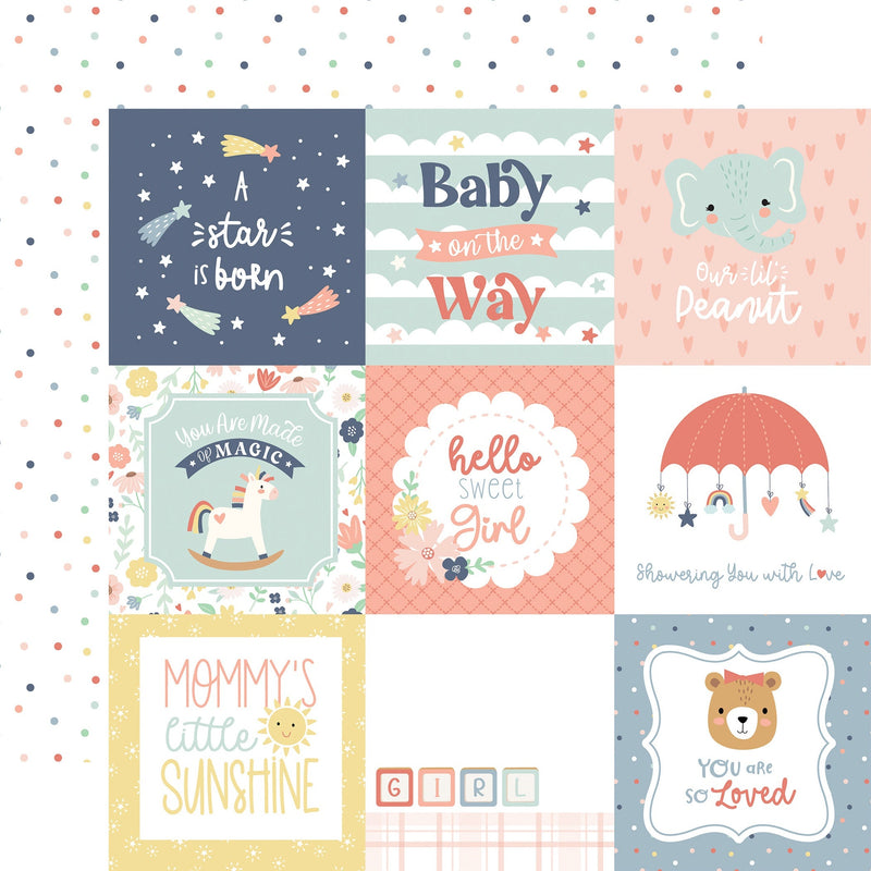 Echo Park - Baby On Board - Girl 4x4 Journaling Cards