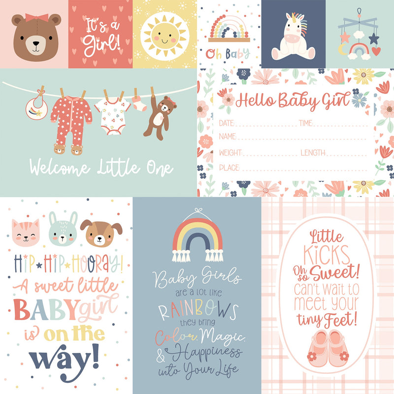 Echo Park - Baby On Board - Girl Baby Girl Journaling Cards