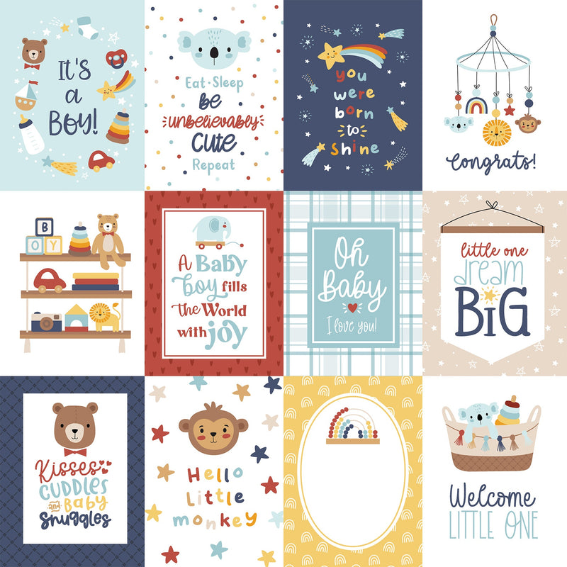 Echo Park - Baby On Board - Boy 3x4 Journaling Cards