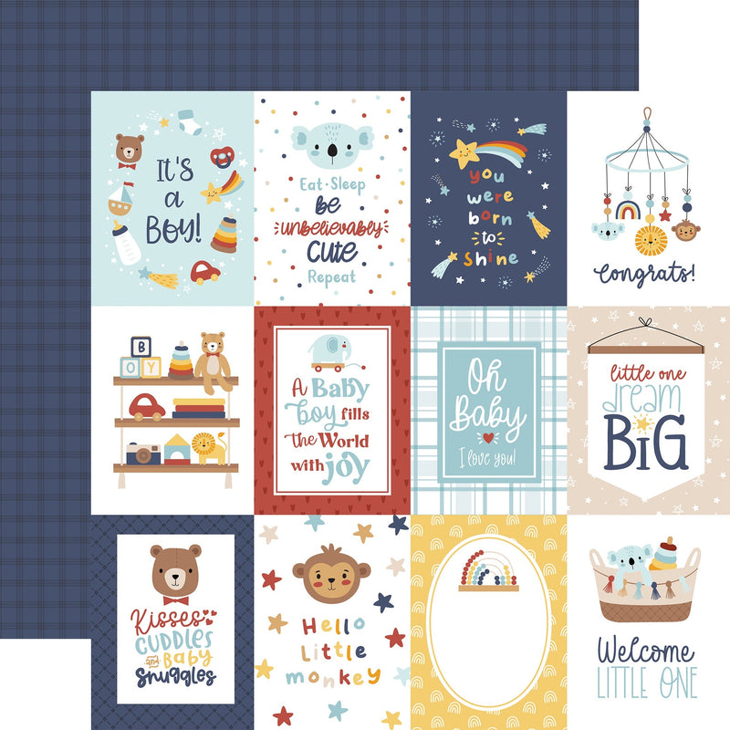 Echo Park - Baby On Board - Boy 3x4 Journaling Cards