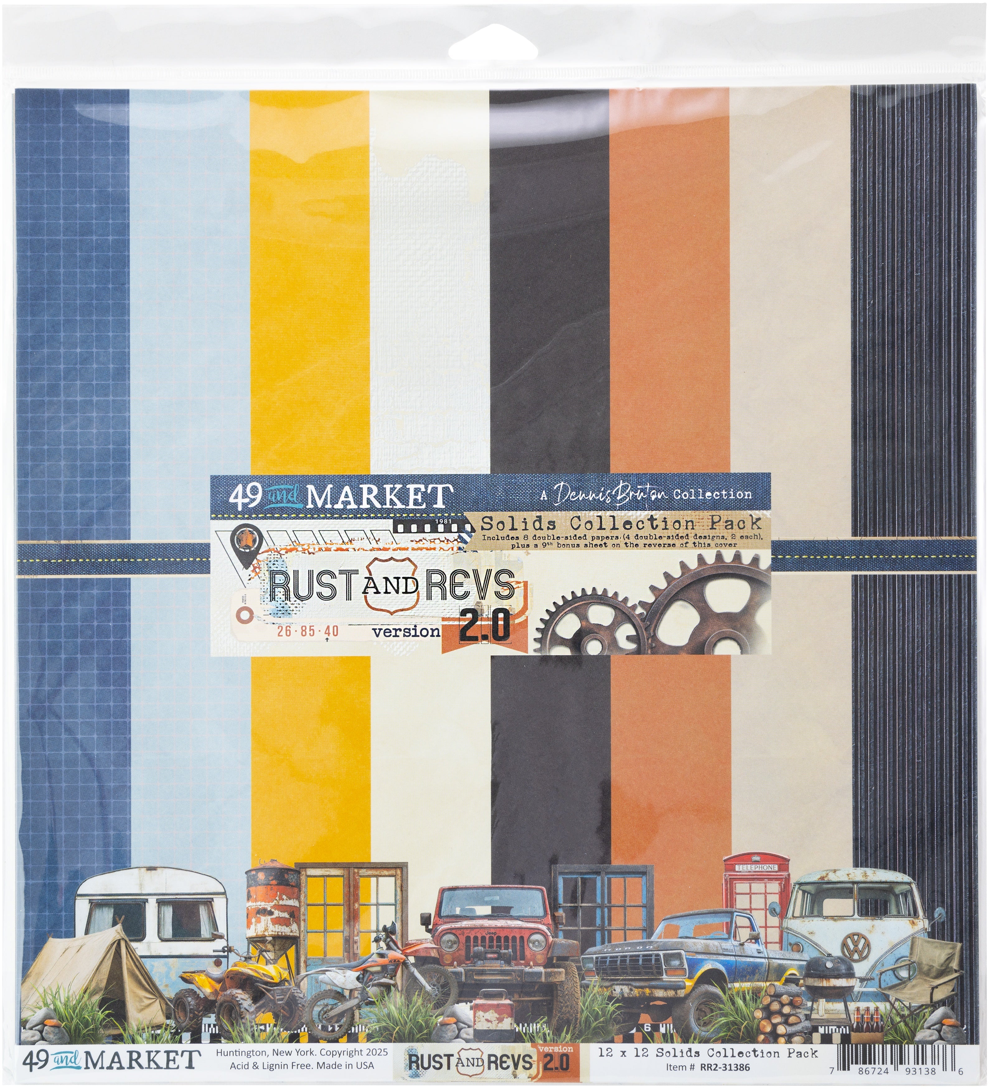 49 & Market - Rust & Revs 2.0 Collection - 12x12 Solids Collection Pack ...