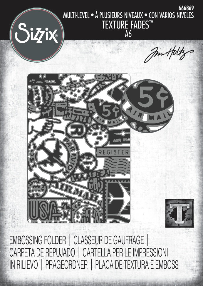 Sizzix Texture Fades by Tim Holtz Vault Airmail