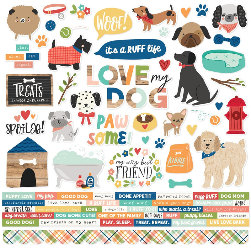 Simple Stories - Fur Baby - Dog 12x12 Stickers