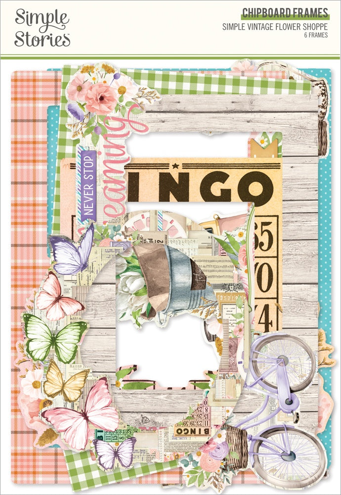 Simple Stories - Vintage Flower Shoppe Chipboard Frames