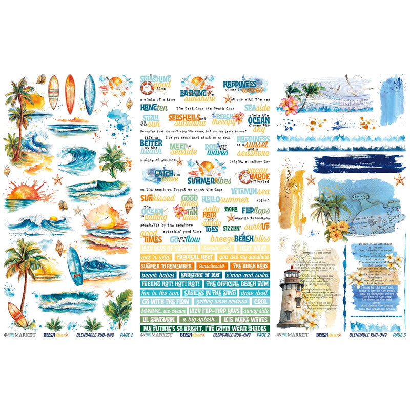 49 & Market - Beach Vibes 6x12 Rub Ons
