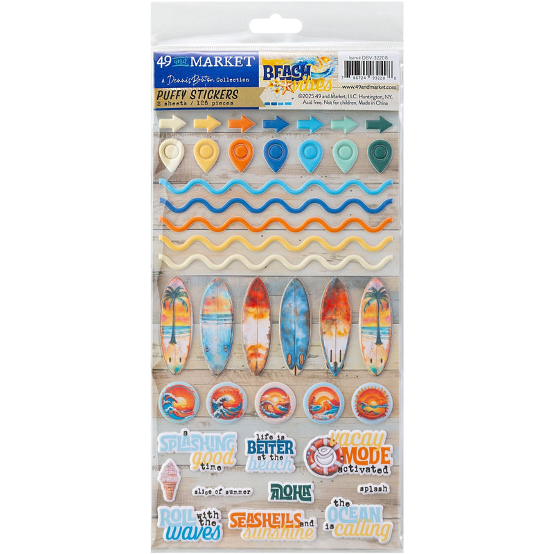 49 & Market - Beach Vibes Puffy Stickers