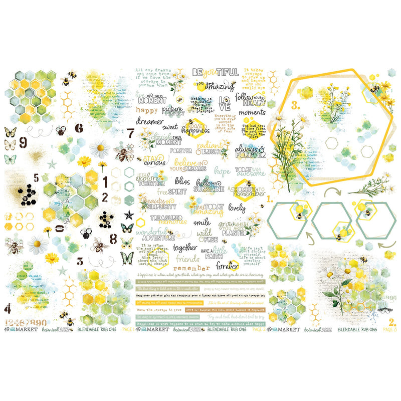 49 & Market - Botanical Buzz 6x12 Rub Ons