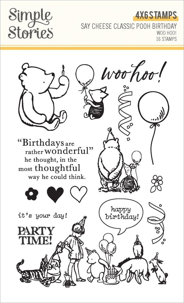 Simple Stories - Classic Pooh Birthday Stamps Woo Hoo