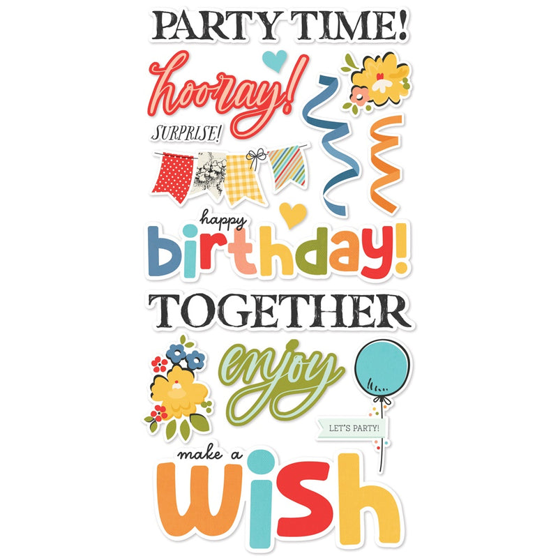 Simple Stories - Classic Pooh Birthday Foam Stickers