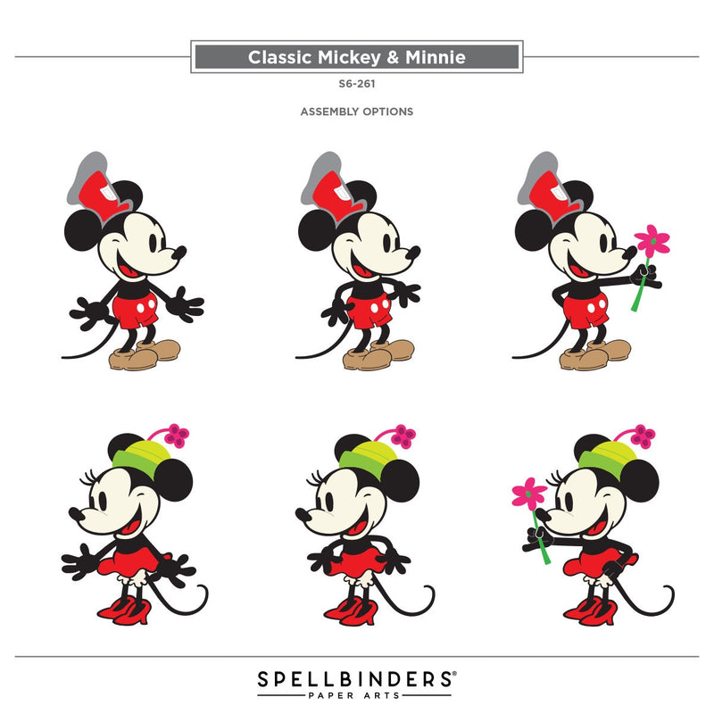 Spellbinders Etched Dies Classic Mouse - Steamboat Willie Duo
