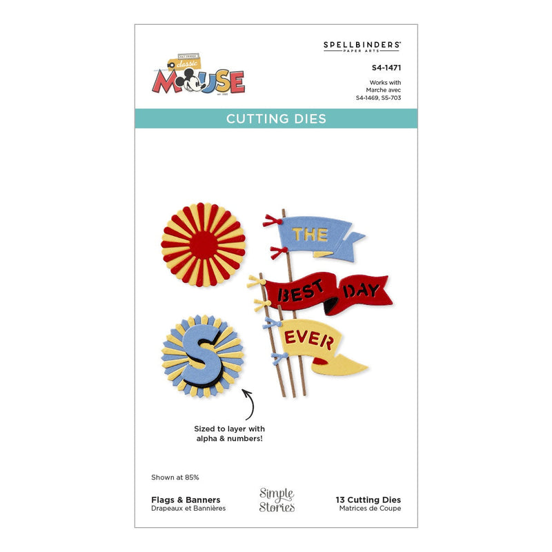 Spellbinders Etched Dies Classic Mouse - Flags & Banners