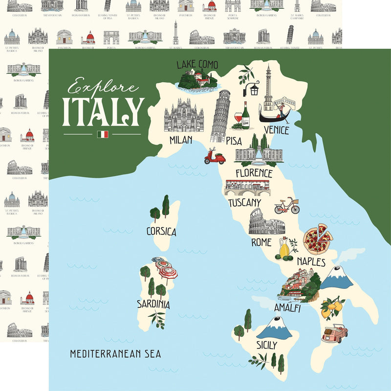 Carta Bella - Italy 12x12 Map of Italy