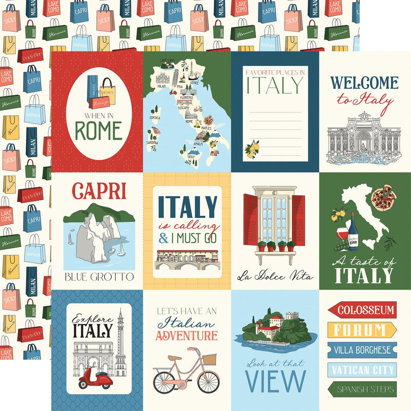 Carta Bella - Italy 12x12 3x4 Journaling Cards