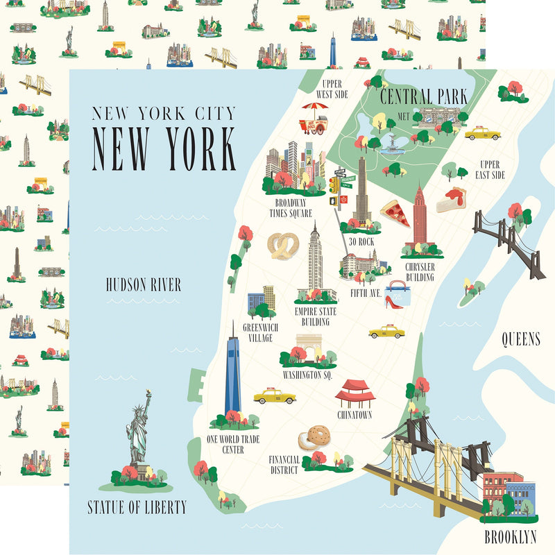 Carta Bella - New York City 12x12 New York City Map