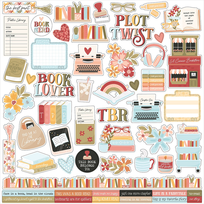 Echo Park - Bookish 12x12 Cardstock Stickers