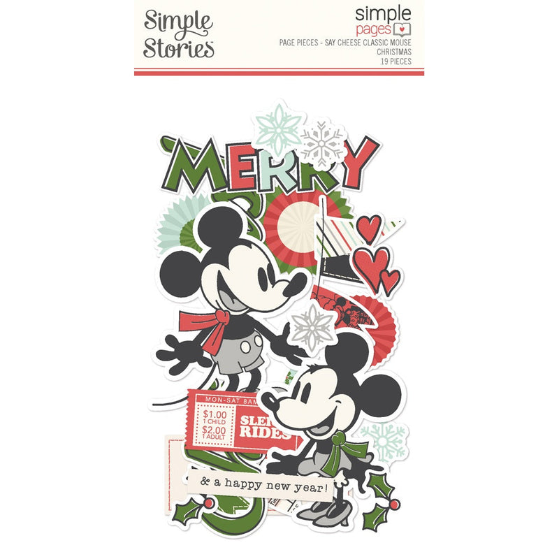 Say Cheese Classic Mouse Christmas Page Pieces