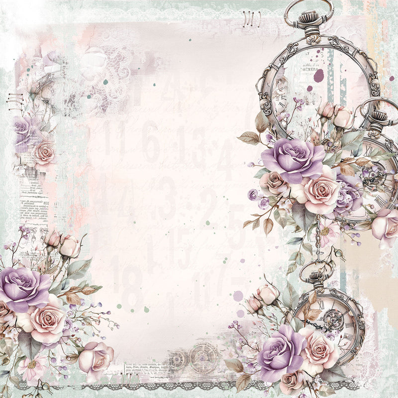 49 & Market - Echoes Of Time 12x12 Cardstock Hanging Time