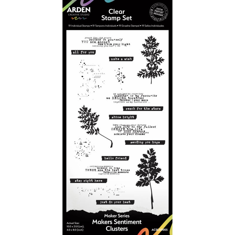 Arden Creative - Maker Series Makers Sentiment Clusters - Clear Stamp Set 4x8