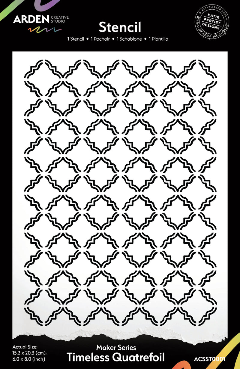 Arden Creative - Hidden Creek Timeless Quatrefoil 6x8 Stencil