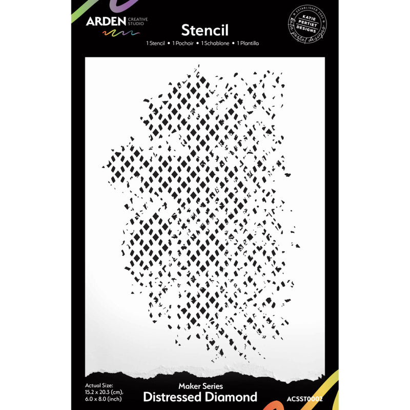 Arden Creative - Vintage Makers Distressed Diamond 6x8 Stencil