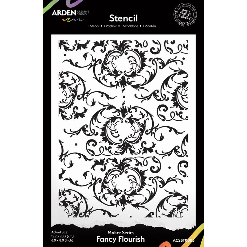 Arden Creative - Vintage Makers Fancy Flourish 6x8 Stencil
