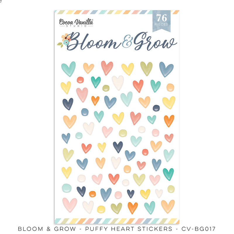 Bloom & Grow Puffy Heart Stickers