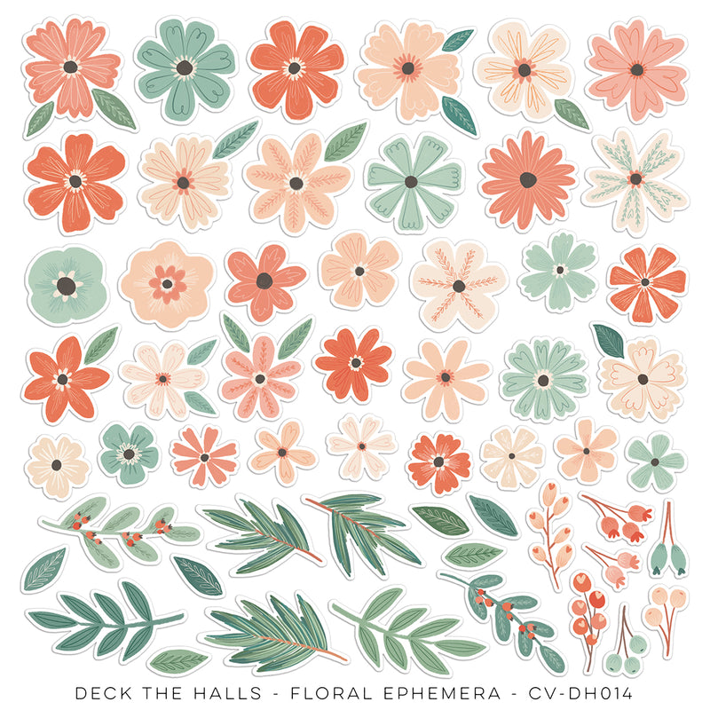 Deck The Halls Die Cut Floral Ephemera