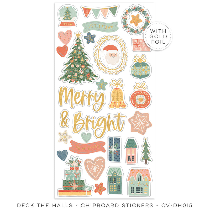 Deck The Halls Chipboard Stickers