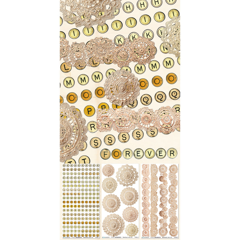 49 & Market - Nostalgic Memories 6x12 Essentials Rub-on Transfer Set