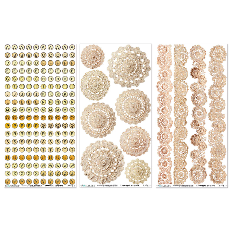 49 & Market - Nostalgic Memories 6x12 Essentials Rub-on Transfer Set