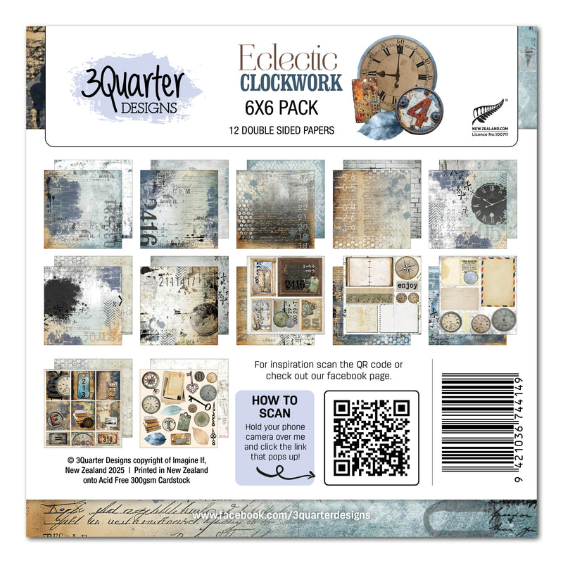 3Quarter Designs - Eclectic Clockwork 6x6 Pack