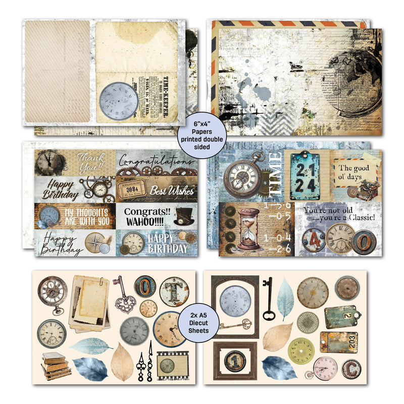 3Quarter Designs - Eclectic Clockwork 6x4 Cardmaking Pack